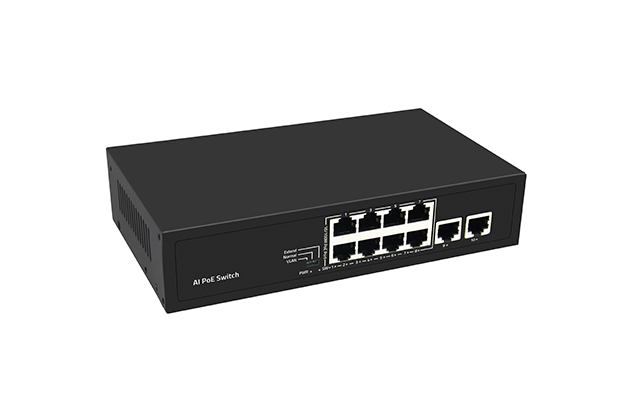 WOBICOM 10 Port 10/100M AI PoE Switch